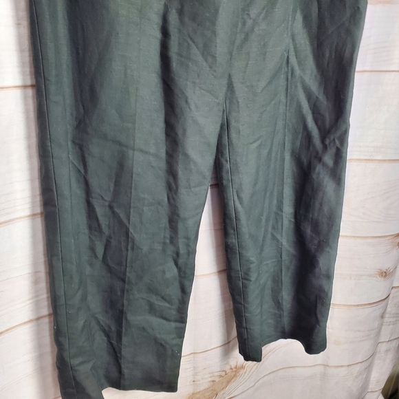 Kasper & Company Black Fully Lined Linen Blend High Rise Dress Pants Size 12 - Picture 3 of 11